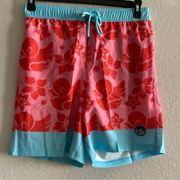 Neff Men's All Over Red Duck Print Swim Trunks Shorts Stretch 7" Inseam Small S - Picture 4 of 7